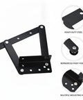 Heavy Duty Lifting Hinge Pair for DIY Furniture Projects displaying cold rolled steel support with black finish and pivot points.