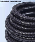 Heavy Duty Flexible PVC Coated Steel Conduit For Cable Protection Rugged Corrugated Electrical Tubing And Wire Loom With Rock Solid Grip For Home Auto Or Garage Installations 12Mm X 5M rolled black metal-clad hoses