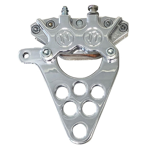 125x4R 4 Piston Rear Brake Caliper Kit For Harley-Davidson Polished Finish 1 Inch Axle 25mm Bolt On Upgrade For Custom Choppers Twisted Choppers Edition Fits Rear Caliper Mounting