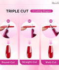 Acrylic Nail Clippers With 15 Magnetic Sizers For Long Gel Nails showing triple cutting shapes: round-cut, straight-cut, well-cut.