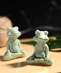 Kick Up Your Bathroom Style With These Pretty Dang Cute Ceramic Frog Toilet Bolt Cover Set Featuring Sturdy Tank Caps And Whimsical Hardware Accessories - Two seated glazed ceramic frogs.