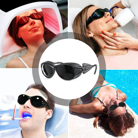 ULTREMA red light therapy glasses, black protective eyewear for tanning and IPL lasers (200–2000 nm)