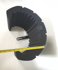 Heavy Duty High Density Acoustic Foam Mic Shield For Studio Recording And Podcasting with measuring tape showing size.