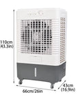 Crush The Summer Heat With This Portable Evaporative Cooler Featuring A Large Water Tank And Three Adjustable Fan Speeds To Keep Your Bedroom Or Office Legit Comfortable, 110cm tall white unit.