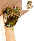 4Pcs Iron Lock Folding Table And Chair Leg Bracket Hinges Self Locking DIY Folding Legs mounted on wooden table corner