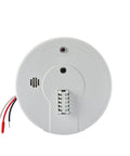 Back view of Hardwired Heat Detector With Battery Backup And Dual LEDs, Interconnect Ready For Garage Safety, 120V Power With 9V Backup.