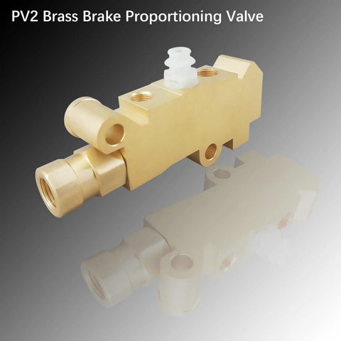 Heavy Duty Brass Brake Proportioning Valve Delivers Slick Stopping Power For Front Disc And Rear Drum Brakes, detailed view.