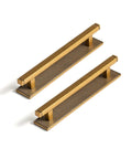 Two Pack Cabinet Pulls With Back Plate 5 Inch Center To Center Hole Antique Brass Zinc Alloy Kitchen Hardware Bar Handles