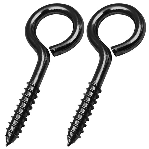 Heavy Duty Screw In Eye Hooks Black Stainless Steel 5 Inch 500 Lbs Load Rating Solid Loop Bolts For Indoor Outdoor Wall Mounting Built Tough As Nails And Designed To Handle Heavy Daily Grind