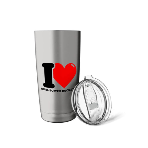 I Heart High Power Rocketry Stainless Steel Insulated Tumbler Dual Wall Keeps Drinks Hot Or Cold BPA Free Leak Proof Lid With Clear Slider