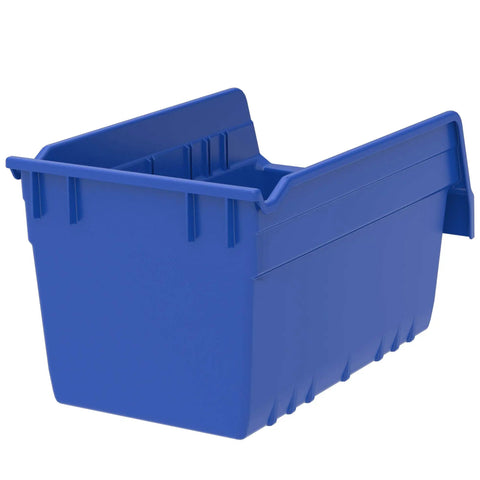 Blue Plastic Nesting Storage Bins Set Of 10 12 Inch 6 Inch 6 Inch Pantry Organizer For Shelves Sturdy Durable Industrial Grade Plastic Great For Kitchen Garage Office Storage single view
