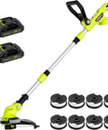 20V Cordless Weed Wacker Edger With Dual 2.0Ah Batteries And Charger, 12 Inch Lightweight String Trimmer For Small Yards