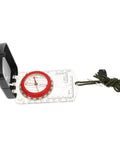 Portable Orienteering Compass With Ruler And Mirror High Accuracy Hiking Map Tool For Camping And Travel showing open design.