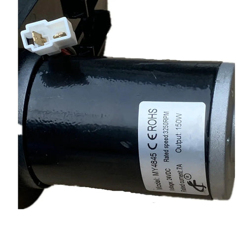 Close-up of 24V Drift Rear Gearbox Motor for Kids Ride On SUVs and Toy Cars with 3250 RPM label visible.