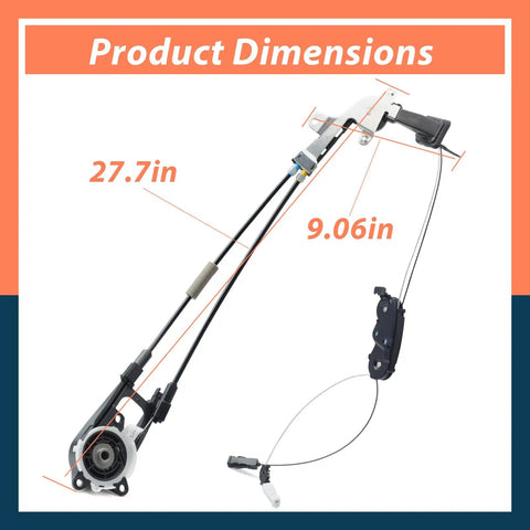 Sienna Toyota Rear Left Power Sliding Door Cable Replacement Kit For 2011 2012 2013 2014 2015 2016 2017 2018 2019 2020 With Spool Control Bracket Linkage Assembly Without Motor No Fuss Install product dimensions 27.7in and 9.06in