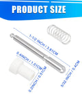 50 Pack Window Screen Plunger Latches Bully Tough Retainer Clips 5/32 X 1 1/2 Inch Aluminum Alloy Spring Pins with sizing details.