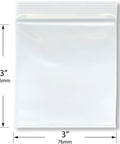 3x3 Inch 6 Mil Zipper Reclosable Bags Pack Of 100 - Heavy Duty Clear Poly Bags For FDA Food Safe Storage, Easy Organization, And Reusable Snap Closure, 3x3 in bag