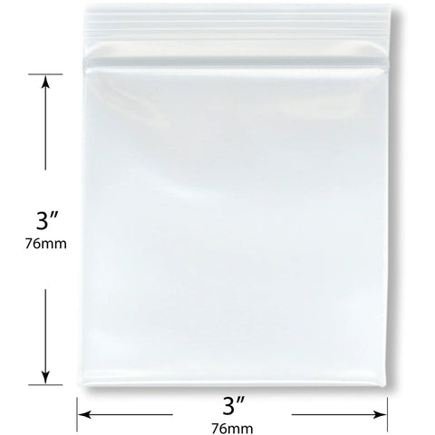 3x3 Inch 6 Mil Zipper Reclosable Bags Pack Of 100 - Heavy Duty Clear Poly Bags For FDA Food Safe Storage, Easy Organization, And Reusable Snap Closure, 3x3 in bag