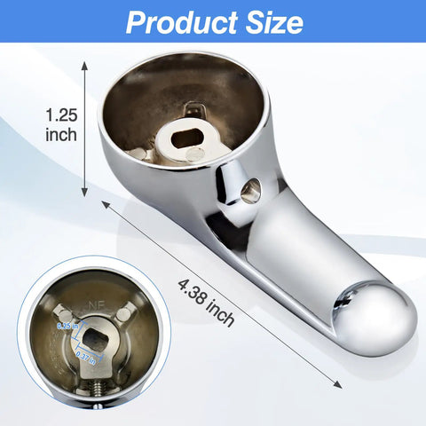 Chrome Replacement Metal Lever Handle Kit For 1300 And 1400 Series Tub Faucets with dimensions visible
