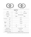 Specifications chart for Routte Carbon Road Wheelset 700C Ultralight Disc And Rim Brake Clinchers Tubeless Ready D45 R45 wheels