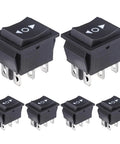 KCD4 DPDT Momentary Rocker Switch 6 Pin On Off On 3 Position 20A 125VAC 16A 250VAC Six Pack For Car Boat RVs And Home Projects Durable Black Housing 6 Terminal Control Toggle Switch, black 6-pin units