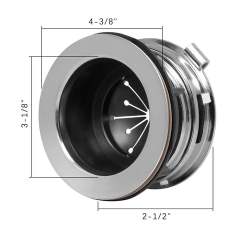 EZ Mount Garbage Disposal Sink Flange Kit With Splash Guard For Waste King And Other EZ Mount Disposers, 4.5 Inch Stainless Steel