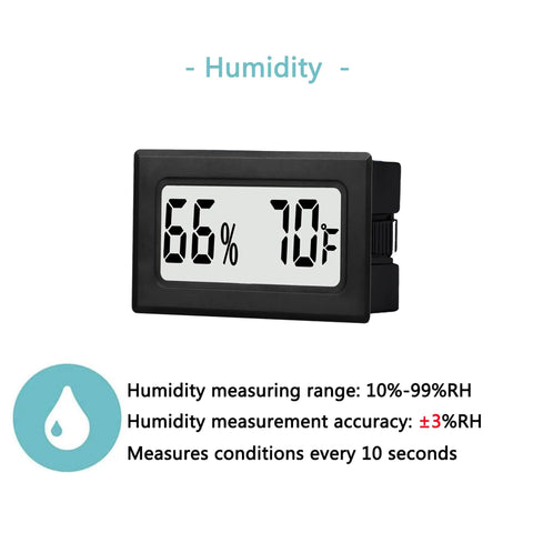 Six Pack Mini Digital Hygrometer Thermometer For Jars, Home, Office, And Garage, Measures Temperature And Humidity With Sensor, Updates Every 10 Seconds, Fahrenheit Readout, Range -58 To 158 Fahrenheit, 10% To 99% RH