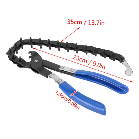 Universal Exhaust And Tail Pipe Cutter Tool With Fifteen Blades, Heavy Duty Carbon Steel, Cuts Three Quarter Inch To Three Inch Pipes In Just A Quarter Turn, Perfect For Quick Clean Cuts And Tough Auto Repair Jobs; 15-blade chain view