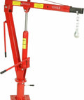 Hydraulic Engine Hoist With Swivel Base And Foldable Davit Design For Pickup Trucks, red, 2000LB capacity, chain hook included.
