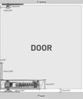 Diagram of Double Action Spring Hinges Ptazucv for Wooden Doors Self Closing Pivot Hinge showing dimensions and positioning.