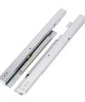 Heavy Duty Soft Close Drawer Slides With Full Extension For 40Kg Load, 50Cm Length, silver metallic finish, showing side view
