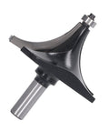 Top Tier Tungsten Carbide Roundover Router Bit With 1/2 Inch Universal Shank showcasing smooth carbide edge for woodworking.