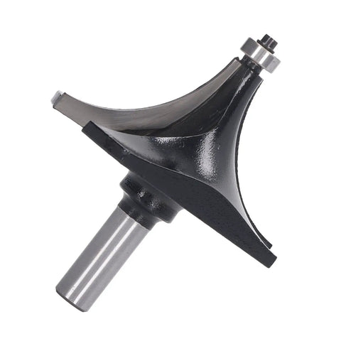 Top Tier Tungsten Carbide Roundover Router Bit With 1/2 Inch Universal Shank showcasing smooth carbide edge for woodworking.
