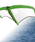 Portable Wing Foil Sail For Kitesurfing With Window View, 4.2 Square Meter Deflatable Wind Wing Foil Backpack flying over water