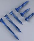 35 Pcs 1/4 X 2-1/4 Inch Concrete Screws Anchor With Drill Bit And Magnetic Driver Bit Included For Brick Stucco And Block Jobs Blue Epoxy Coated Diamond Point Hex Head