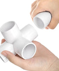 12 Pack 1 Inch PVC Pipe Fittings 4 Way Elbow Corner Side Outlet Tee Fitting Heavy Duty Furniture Grade Connectors for Greenhouse Shed DIY