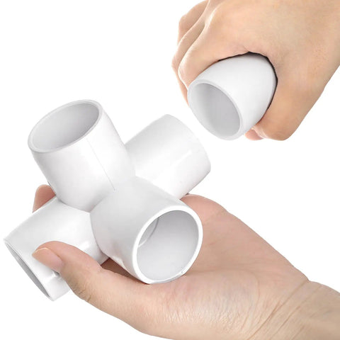 12 Pack 1 Inch PVC Pipe Fittings 4 Way Elbow Corner Side Outlet Tee Fitting Heavy Duty Furniture Grade Connectors for Greenhouse Shed DIY