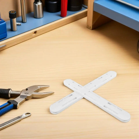 Heavy Duty White ABS Drawer Slides Set 8 Pcs Smooth Pull Out Rails For Kitchen Cabinets And Closets next to tools on workbench