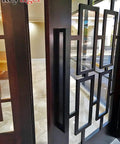 48 Inch One Sided Dope Matte Black Stainless Steel Door Handle Pull For Front Doors And Glass Entrances Works On Wood Fiberglass Barn Doors Interior Exterior Modern Square Rectangle Bar For Home And Commercial Use