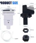 Detailed dimensions of 16A On Off Push Button Switch For Whirlpool Jets Bath Tub Spa Air Switch Replacement Black Easy Install