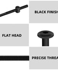 M6x80mm Black Flat Head Socket Head Screws With Barrel Nuts And Allen Wrench For Furniture Assembly Ten Sets Included