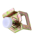 Rock Solid 4 Pack M8 Adjustable Cabinet Leveling Feet Heavy Duty Metal Furniture Stabilizers showing a metal leveling bracket with white foot.