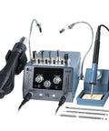 Powerful 2-In-1 Hot Air Soldering Station Workhorse for Electronics PCB Repair with 3 tips, 5 nozzles, and helping hands
