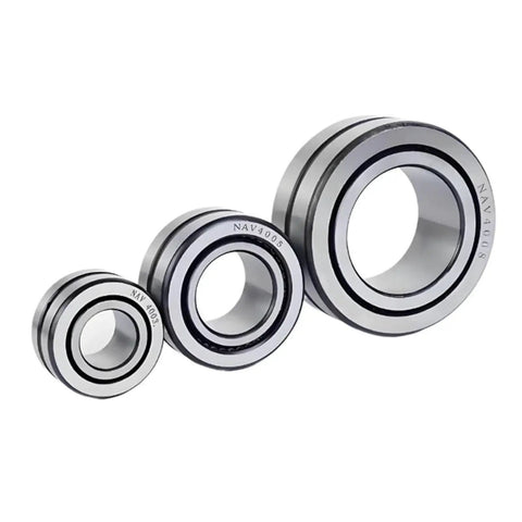 One Piece Built Heavy Duty Full Needle Roller Bearing With Inner Ring Pre Greased For Slick Rotation And Rock Solid Durability On Hydraulic Rams And Precision Forging Equipment Parts, showing three sizes for selection.