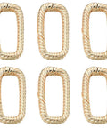 Eight Pieces Real 18K Gold Plated Brass Spring Gate Rings With Oval Clasps for Jewelry Making Supplies.