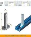 36 Inch Double Cut Profile Universal T Track Two Piece With Toggle Clamp Mounting Plate And Four Horizontal Toggle Clamps With T Bolt