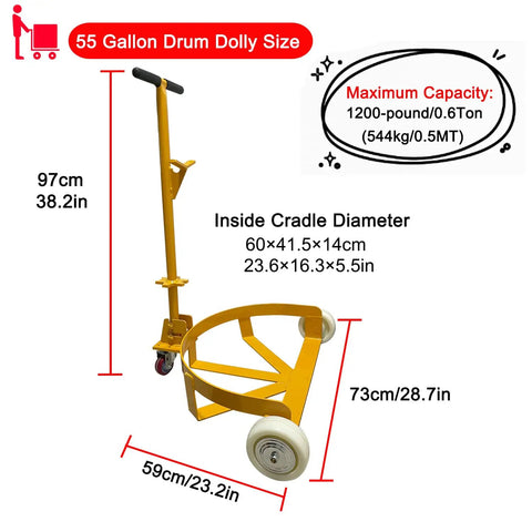 Hella Sturdy Steel Drum Dolly Cart Featuring Smooth Rolling Poly Wheels For No Sweat Hauling Of 55 Gallon Barrels And Heavy Tools Built Tough For Everyday Grind