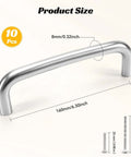 10 Pack Six And A Quarter Inch Brushed Stainless Steel Cabinet Pulls 160mm Center To Center Wire Drawer Handles for size reference