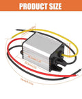 Side view of Rugged 2Pack Waterproof 12V To 5V DC Buck Converter With 3A 15W Output dimensions labeled for automotive use.