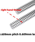 Tr3.5x0.609 Trapezoidal Lead Screw With Nylon Nut For 3D Printers, 0.609mm Pitch And Lead, 100mm Length, 304 Stainless Steel close-up
